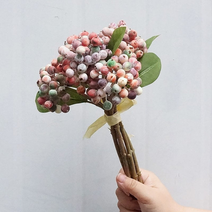 Bulk Exclusive Holy Berries Bouquet Faux Fall and Winter Flowers Arrangements Wholesale