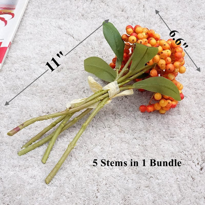 Bulk Exclusive Holy Berries Bouquet Faux Fall and Winter Flowers Arrangements Wholesale