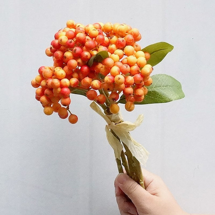 Bulk Exclusive Holy Berries Bouquet Faux Fall and Winter Flowers Arrangements Wholesale