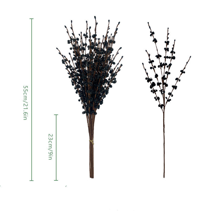 Bulk 50pcs Black Artificial Flowers Stems Black Faux Plants for Crafts Halloween Decor Wholesale