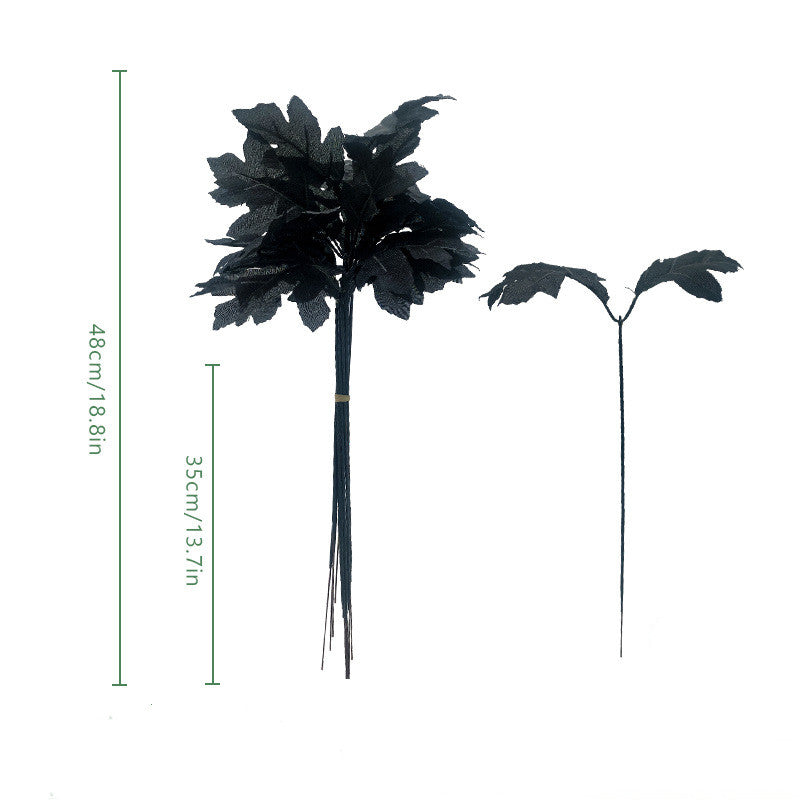 Bulk 50pcs Black Artificial Flowers Stems Black Faux Plants for Crafts Halloween Decor Wholesale