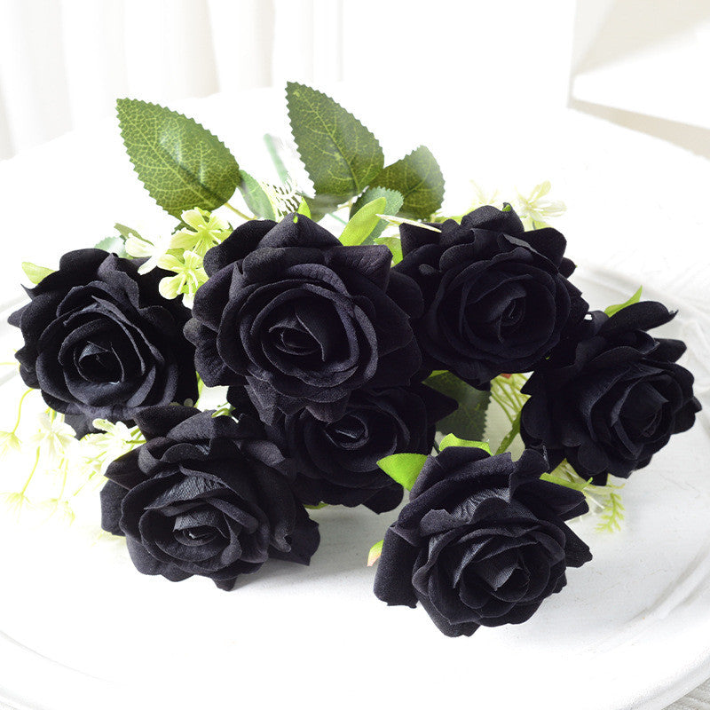 Bulk 13.5" Rose Bush Bouquet Faux Silk Rose Flowers Wholesale