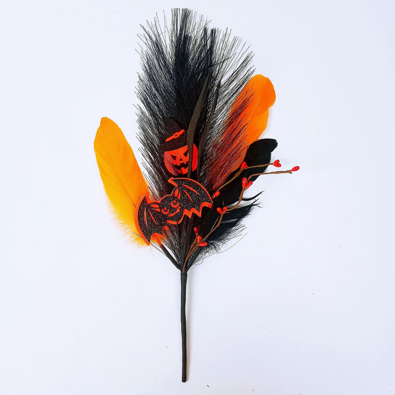 Pampas noires en vrac de 15 pouces avec des globes oculaires en feutre, citrouilles, décoration d'Halloween, vente en gros