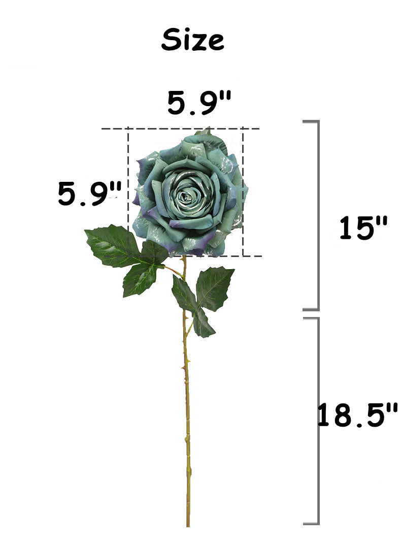 Bulk 3Pcs Vintage 1970s Theme Wedding Rose Stems Silk Flowers Oil Painting Rose Arrangement Wholesale