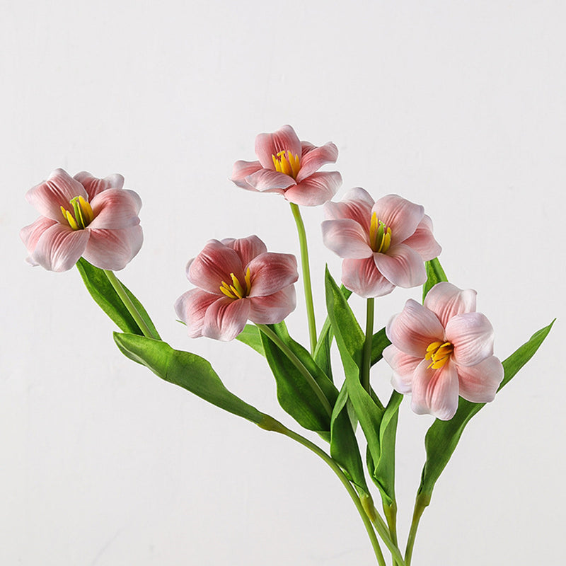 Bulk 18 inches Tall Blooming Tulips Stem With Leaves Real Touch Flowers Artificial Wholesale