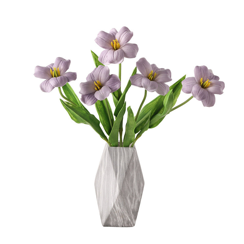 Bulk 18 inches Tall Blooming Tulips Stem With Leaves Real Touch Flowers Artificial Wholesale