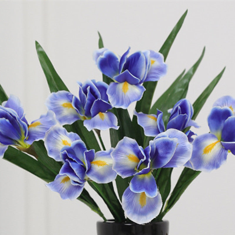 Bulk 19.6" Iris Flower Bush Stems Silk Blooms for Wedding/Home Decor Floral Arrangements Wholesale
