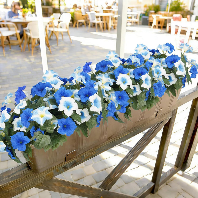 Bulk 12 Bundles Artificial Petunias Flowers for Outdoors Flowers Plants UV Resistant Look Real Silk Flowers for Outside Wholesale