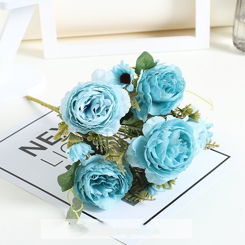 Bulk 11.8" Artificial Peony Bush Bouquet Mixed with Daisy for Table Small Arrangement Home Decor Wedding DIY Wholesale