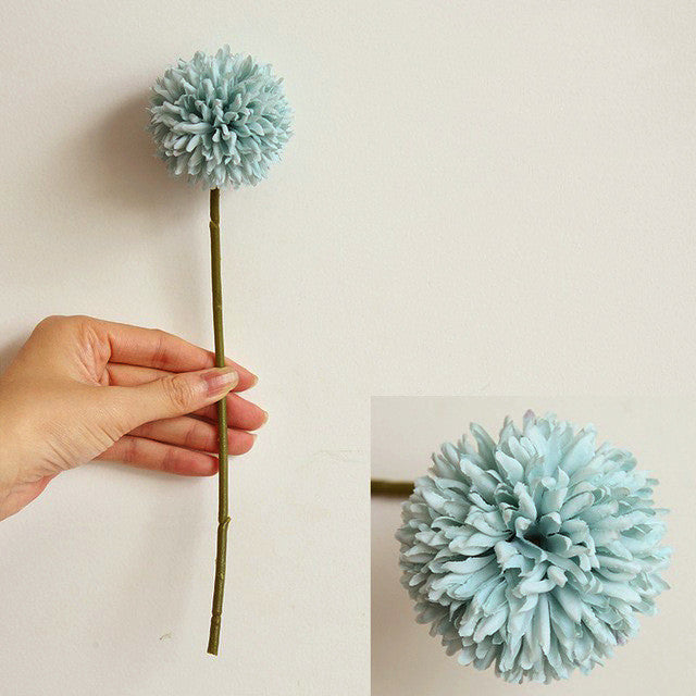 Bulk 11.4" Artificial Silk Pompon Mums Chrysanthemums with Stems Artificial Kiku Flowers Wholesale