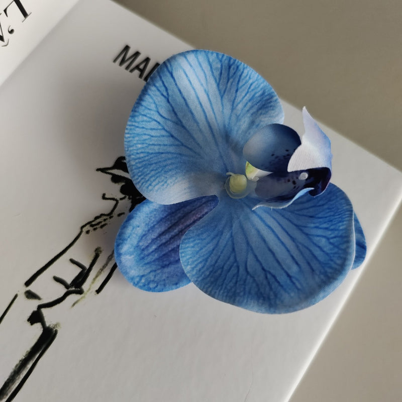 Bulk 24Pcs Ultra Realistic Touch Artificial Phalaenopsis Orchid Heads for Cake Flowers Wholesale