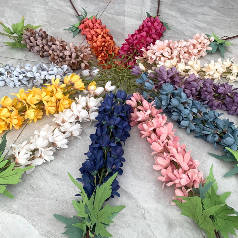 Bulk 5pcs 46" Extra Long Bluebonnet Stems Artificial Bluebonnet Flowers Wholesale