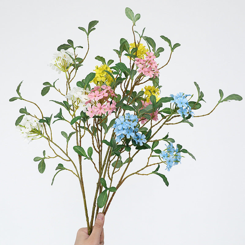 Lot de 2 tiges de plantes Plumbago bleues de 33,4 pouces en vrac, fleurs artificielles en soie, dentelure du Cap, vente en gros 