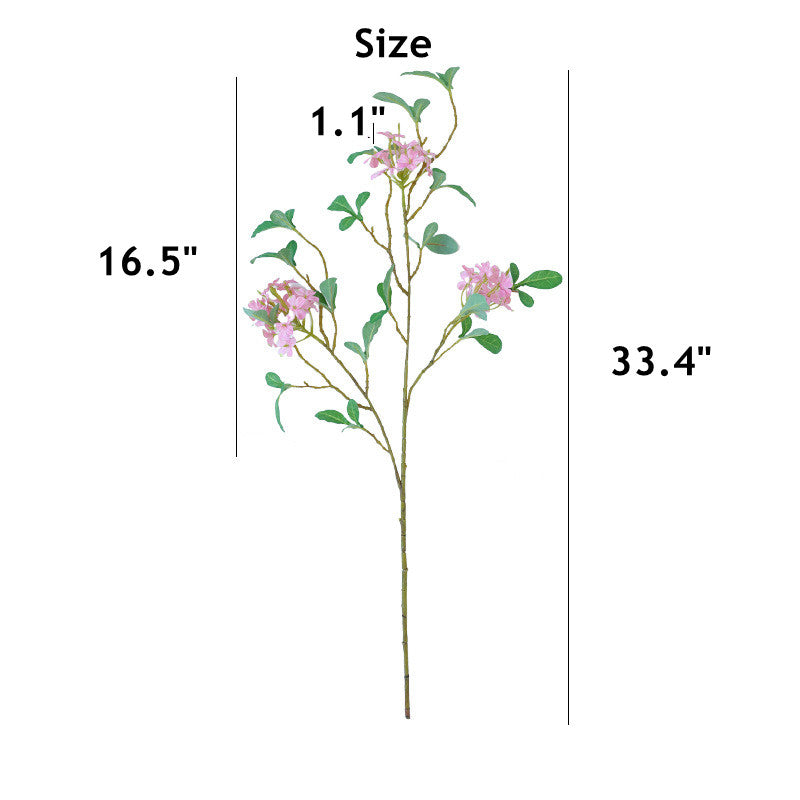 Lot de 2 tiges de plantes Plumbago bleues de 33,4 pouces en vrac, fleurs artificielles en soie, dentelure du Cap, vente en gros 