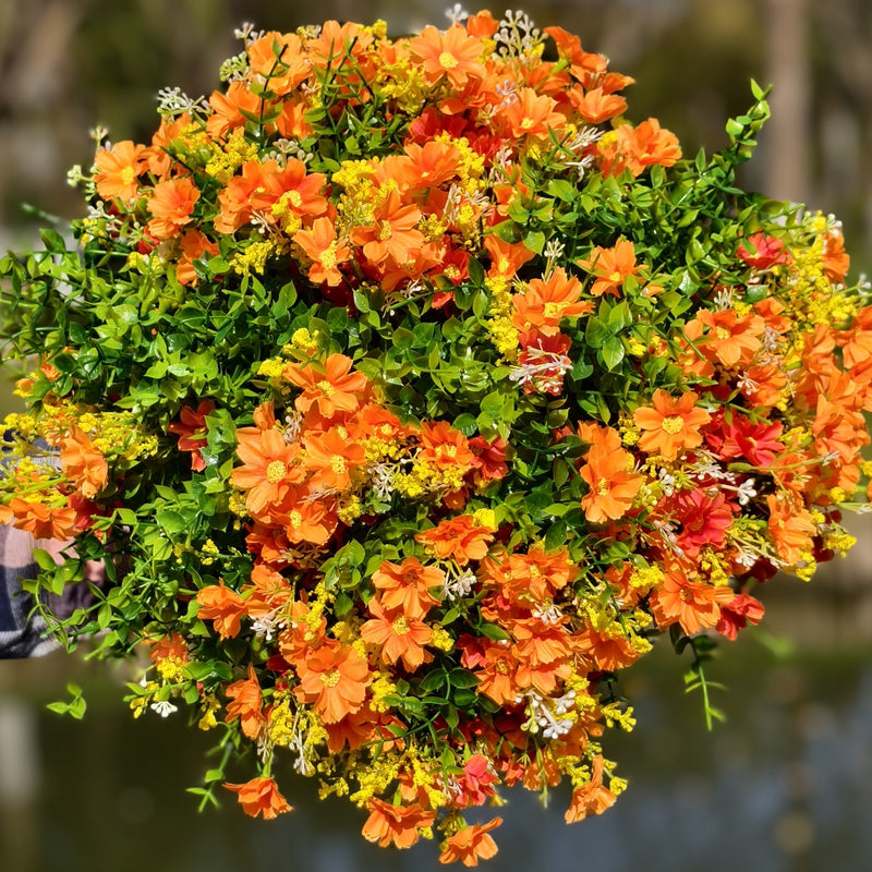 Bulk 24 Bundles Spring Daisy Flowers and Greenery Plants UV Resistant for Outdoors Wholesale