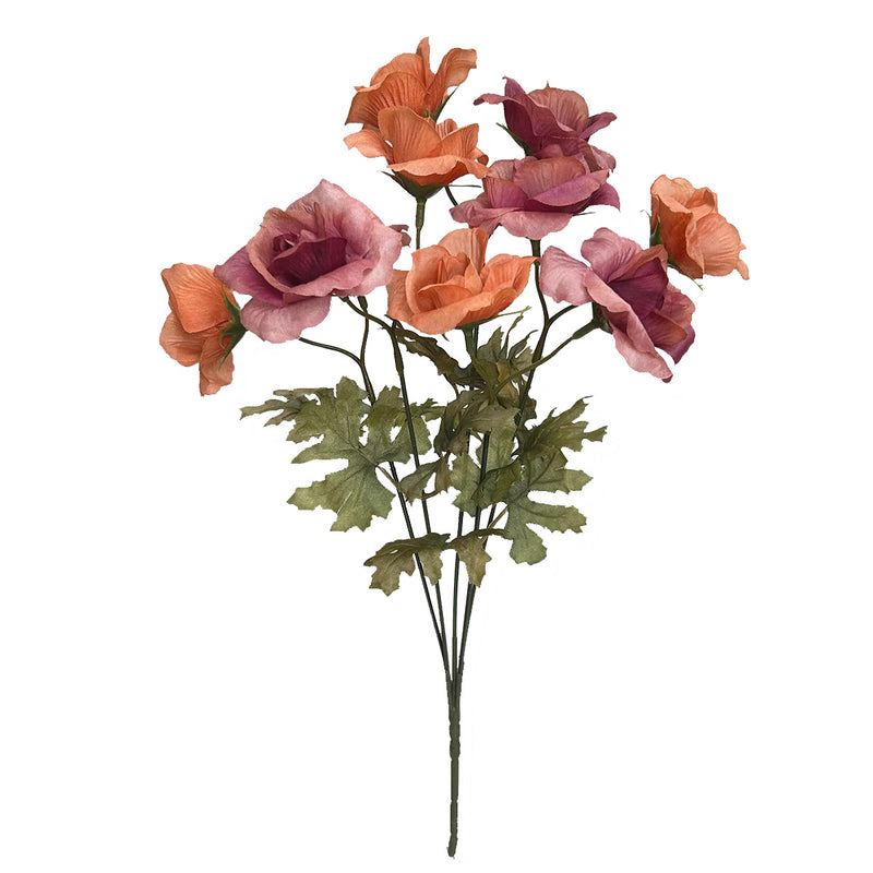 Bulk 14.9" Artificial Rose Bush Bouquet- Fall Decor, Faux Flower Arrangement for Autumn Home Decoration Wholesale