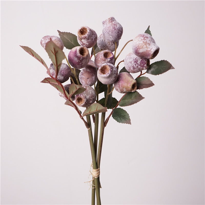 Bulk 3PCS 12" Faux Pipe Fruit Stems Artificial Lithocarpus pachylepis Fruits for Vase Fillers Boho Home Decor Wholesale