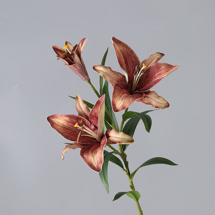 Bulk 33 inches Tall Extra Retro Lilies Spray Stems Real Touch Flowers Wholesale