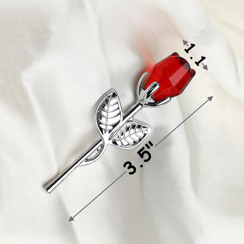 Cadeaux de roses artificielles en cristal de petite taille de 3,5 pouces pour femmes en gros