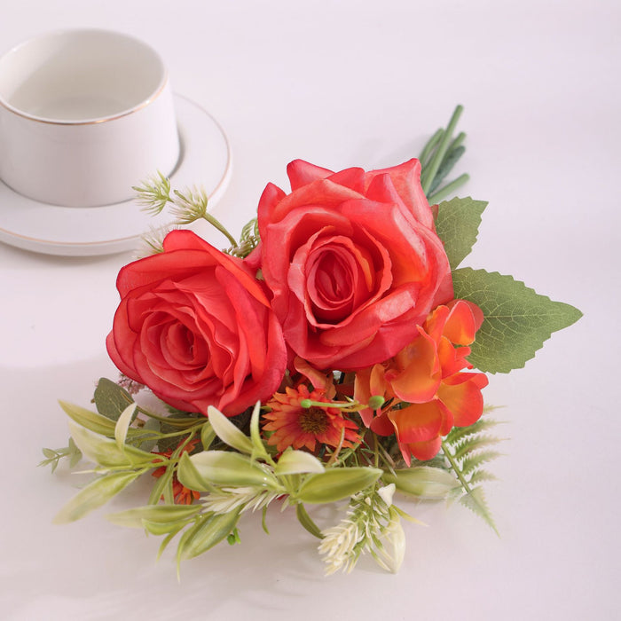 Bulk 15.7 Inch Bundle Flowers Artificial Rose Bouquet Wholesale