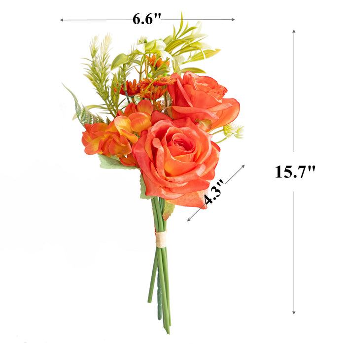 Bulk 15.7 Inch Bundle Flowers Artificial Rose Bouquet Wholesale