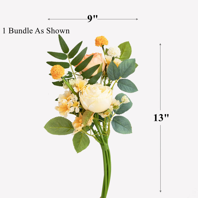 Bouquet de pivoines artificielles en vrac exclusif de 13 pouces pour l'artisanat, le mariage, la vente en gros