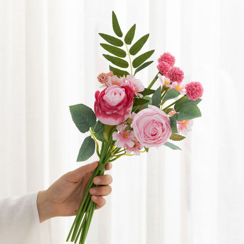 Bouquet de pivoines artificielles en vrac exclusif de 13 pouces pour l'artisanat, le mariage, la vente en gros