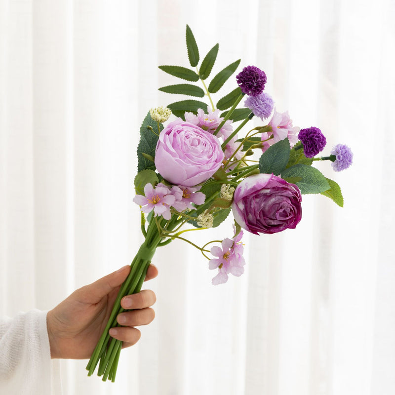 Bouquet de pivoines artificielles en vrac exclusif de 13 pouces pour l'artisanat, le mariage, la vente en gros
