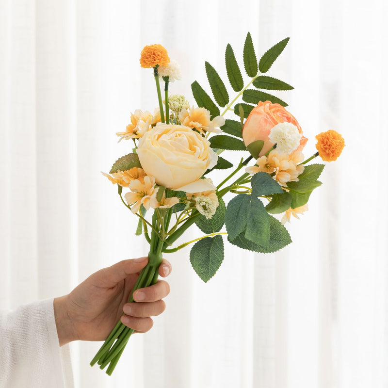Bouquet de pivoines artificielles en vrac exclusif de 13 pouces pour l'artisanat, le mariage, la vente en gros