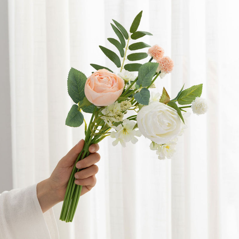 Bouquet de pivoines artificielles en vrac exclusif de 13 pouces pour l'artisanat, le mariage, la vente en gros