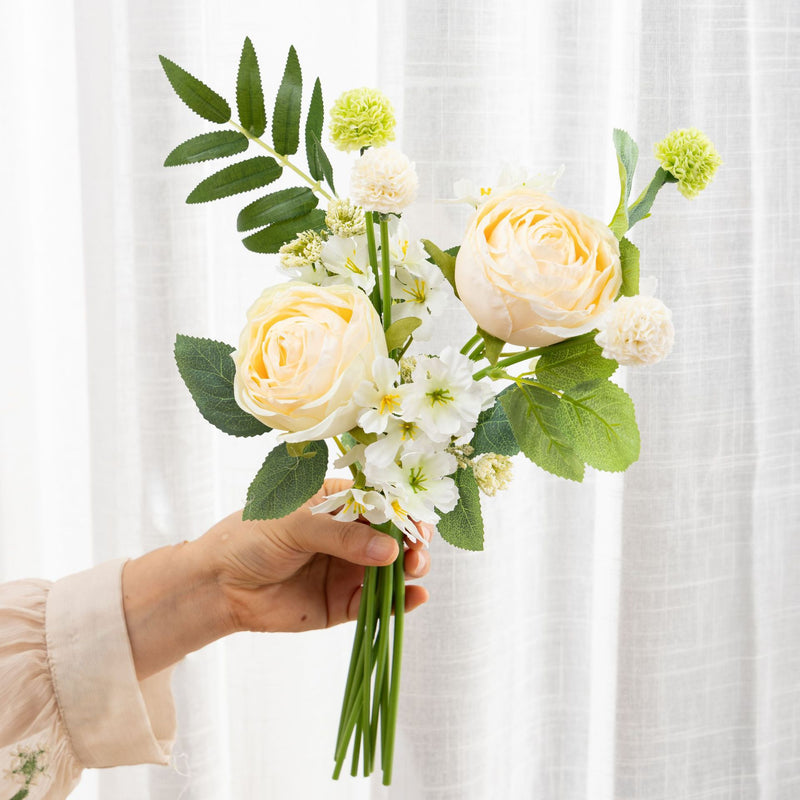Bouquet de pivoines artificielles en vrac exclusif de 13 pouces pour l'artisanat, le mariage, la vente en gros
