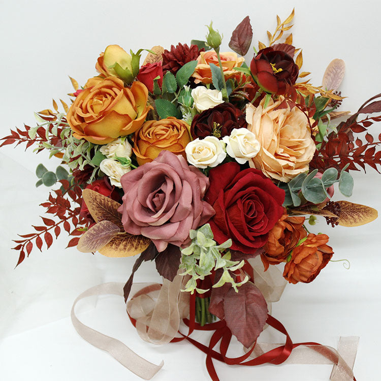 Bulk 16 inches Tall Rose Peony Flowers Arrangement Retro Silk Floral Bouquet Wholesale