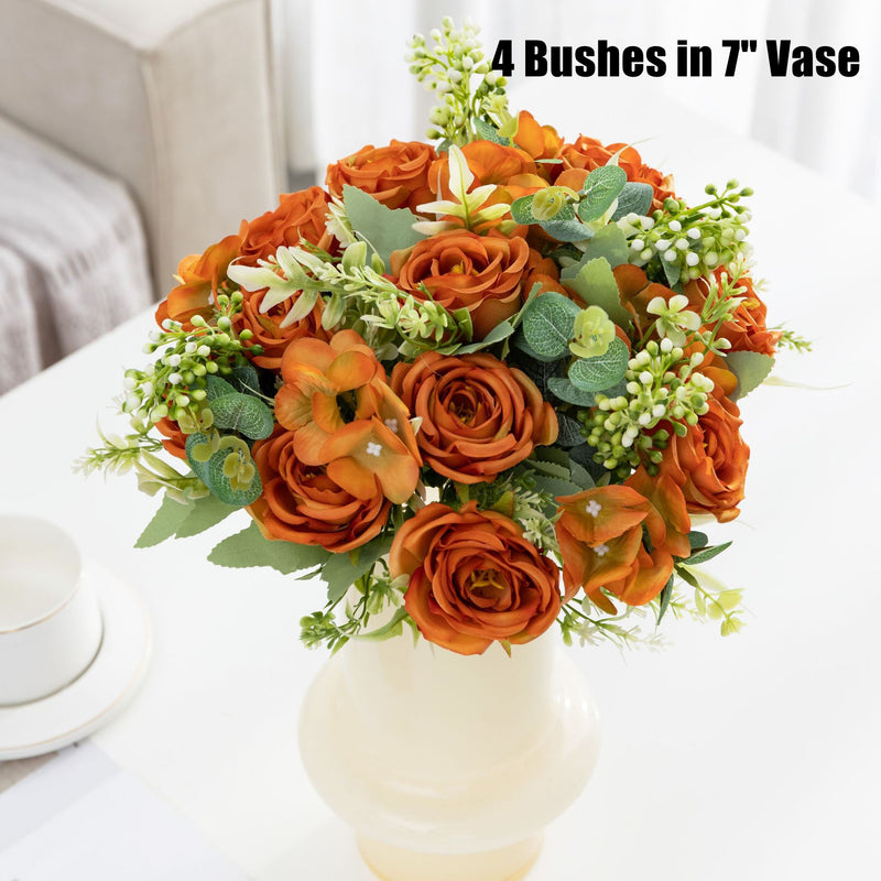 Bulk 12.2" Small Autumn Color Rose Artificial Silk Flower Bouquet Wholesale