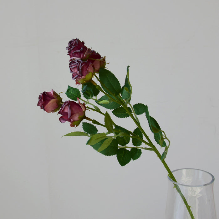 Bulk 17.3" Lifelike Artificial Mini Roses with Burnt Edge for Home Decor, Wedding Centerpieces, DIY Crafts Wholesale