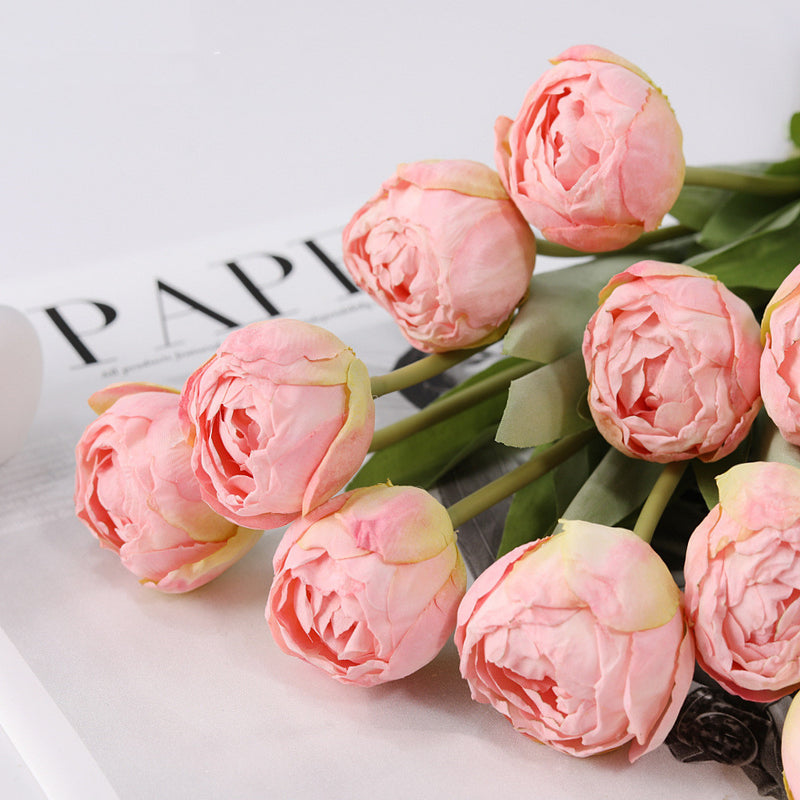 Bouquet de 7 tiges de tulipes brûlées en exclusivité en vrac, vente en gros de fleurs artificielles