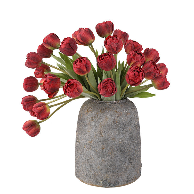 Bouquet de 7 tiges de tulipes brûlées en exclusivité en vrac, vente en gros de fleurs artificielles