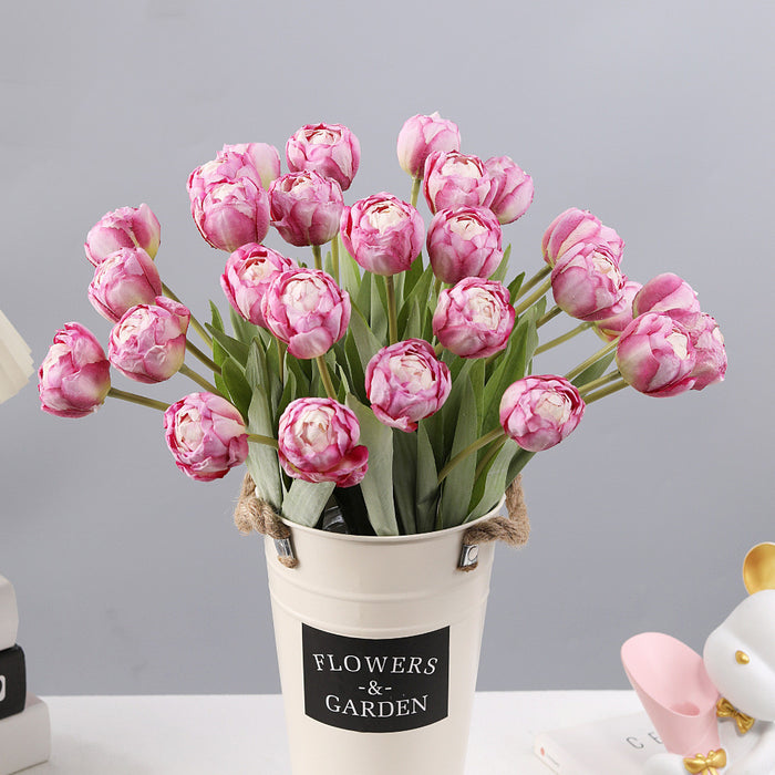Bulk Exclusive 7Pcs Burnt Tulip Stems Bouquet Artificial Floral Wholesale