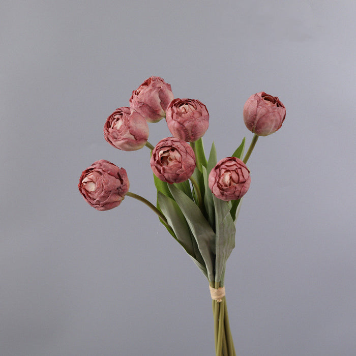 Bulk Exclusive 7Pcs Burnt Tulip Stems Bouquet Artificial Floral Wholesale
