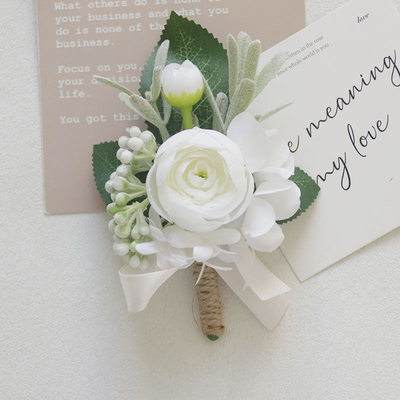 Bulk White Corsage and Boutonniere Rustic Vintage Weddings Proms Wholesale