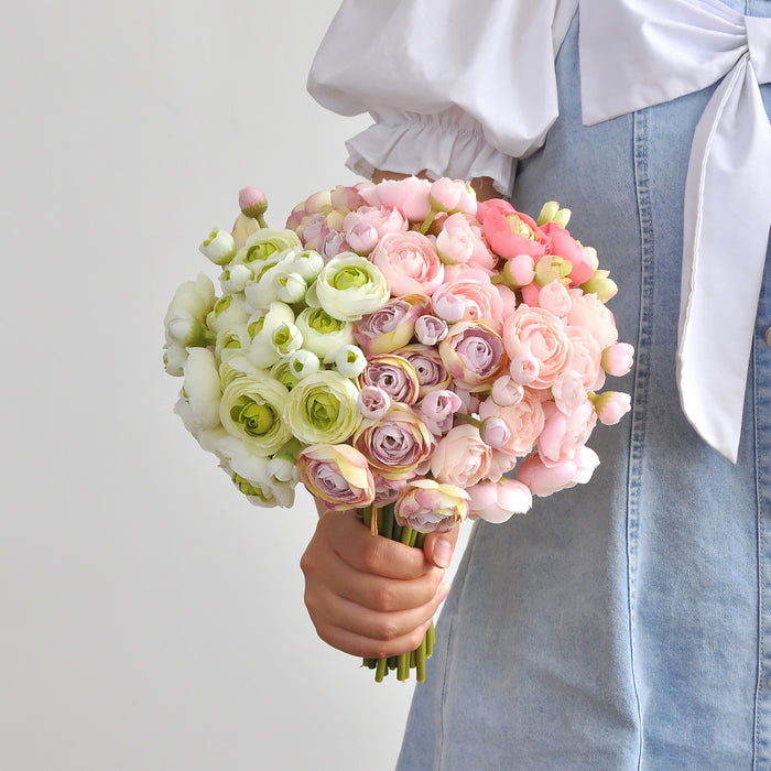 Bulk 17 Colors 10" Cabbage Rose Stems Bouquet for DIY Boutonniere Wrist Corsage Wedding Flowers Wholesale