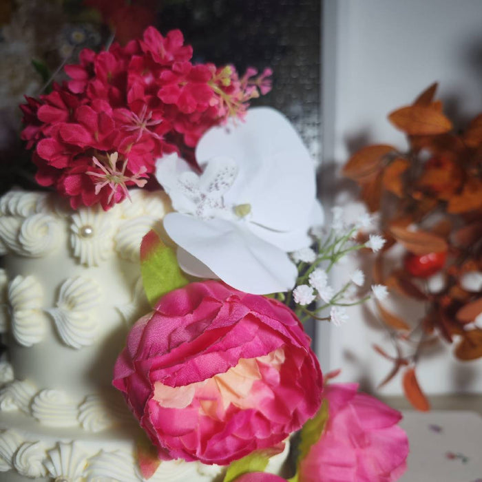 50 piezas de flores artificiales cabezas de peonía de seda con tallos flores de pastel para ramos de boda de bricolaje centros de mesa de despedida de soltera arreglos mesas de fiesta decoraciones 