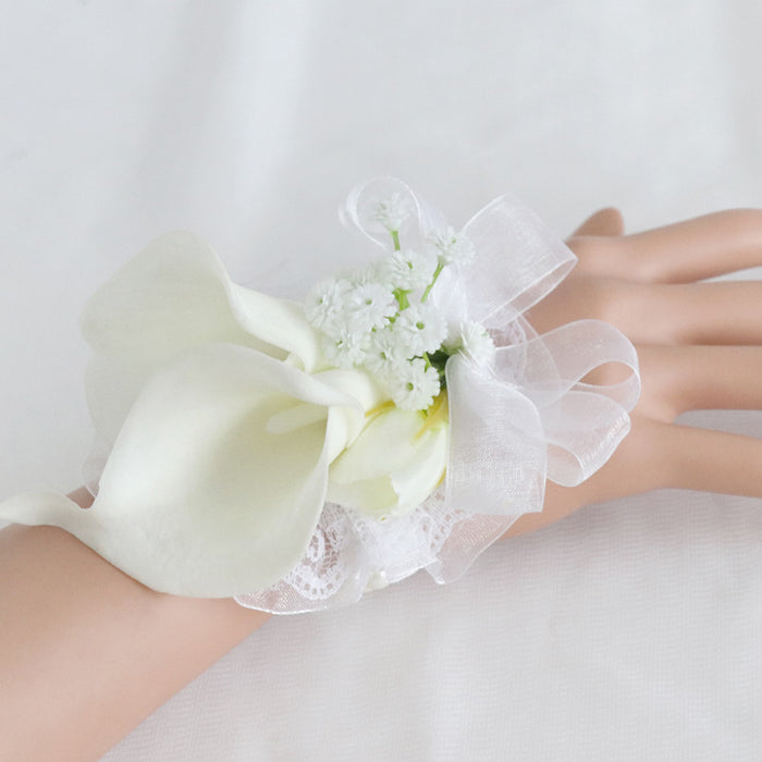 Bulk White Calla Lily Boutonniere and Corsage Wrist Wedding Wholesale