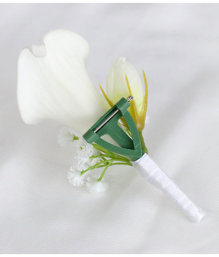 Bulk White Calla Lily Boutonniere and Corsage Wrist Wedding Wholesale