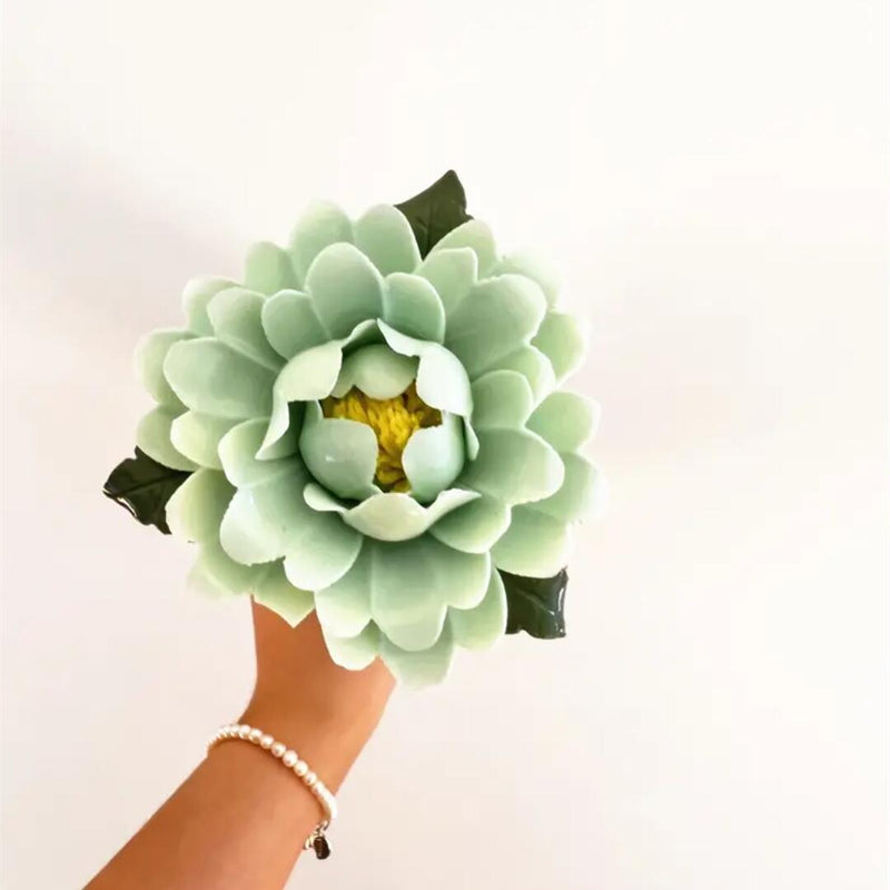 Fleurs de camélia en porcelaine en vrac Tiges Artisanat Décoration florale en céramique Vente en gros