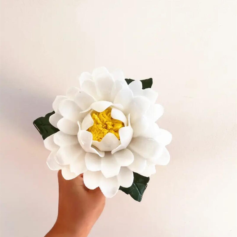 Fleurs de camélia en porcelaine en vrac Tiges Artisanat Décoration florale en céramique Vente en gros