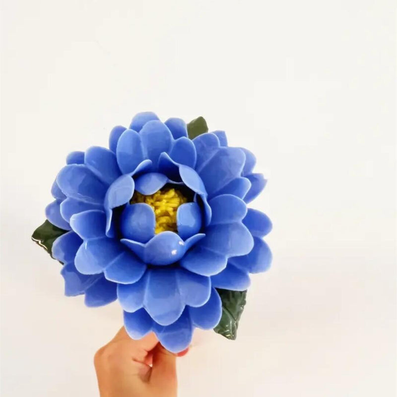 Fleurs de camélia en porcelaine en vrac Tiges Artisanat Décoration florale en céramique Vente en gros