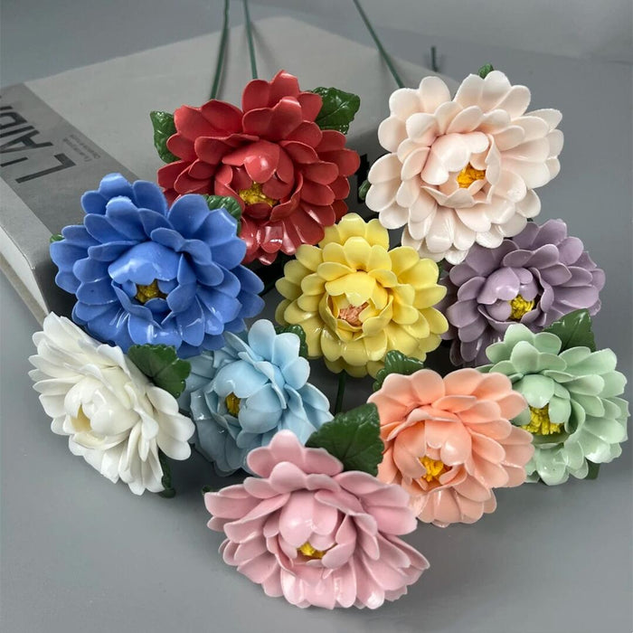 Bulk Porcelain Camellia Flowers Stems Crafts Ceramic Floral Decoration Wholesale