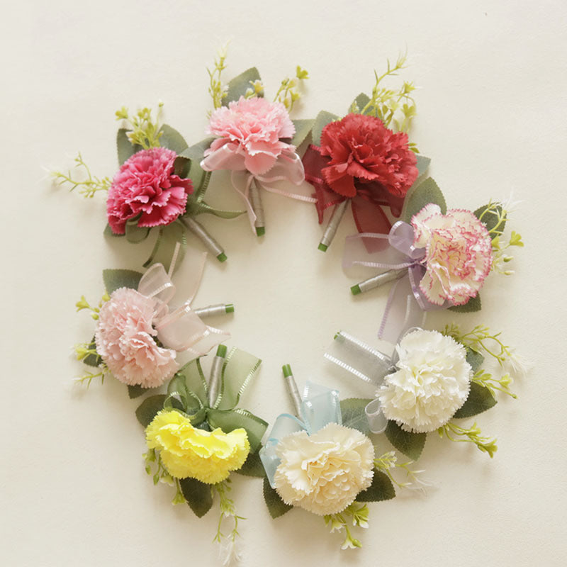 Bulk Carnation Corsage and Boutonniere Set for Wedding Party Cake Toppers Wholesale