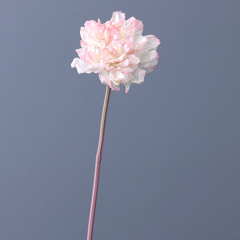 Tiges d'œillets en vrac de 17 pouces, fleurs en soie d'automne à bord bouclé rétro brûlé en gros