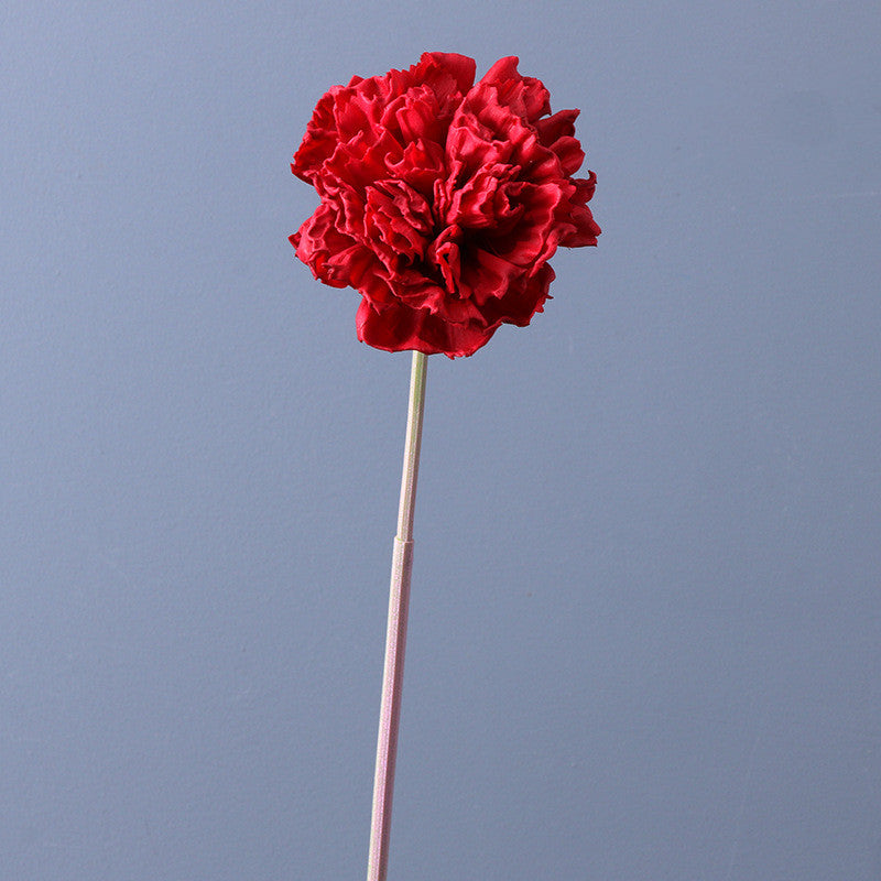 Tiges d'œillets en vrac de 17 pouces, fleurs en soie d'automne à bord bouclé rétro brûlé en gros